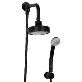 Produto Ducha Auto Limpante Redonda 12 cm de Parede com Desviador (Gutta Preta Fosca)