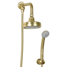 Produto Ducha Auto Limpante Redonda 12 cm de Parede com Desviador (Gutta Ouro Fosca)